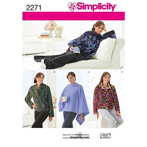 Simplicity Sewing Pattern 2271 Lounge Blanket Bed Jacket Misses One Size - Picture 1 of 3